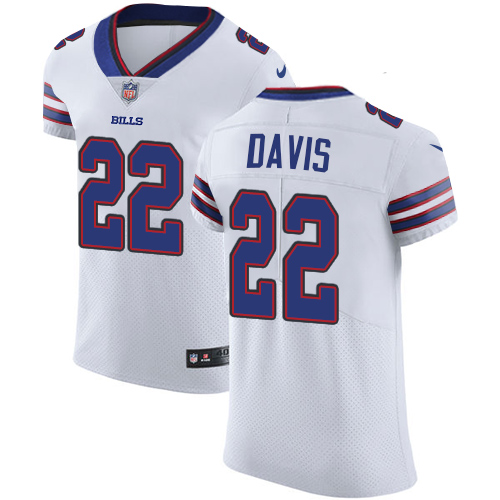 Nike Bills #22 Vontae Davis White Men's Stitched NFL Vapor Untouchable Elite Jersey - Click Image to Close